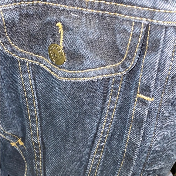 Guess vintage unisex black denim short jean jacket - Picture 14 of 16